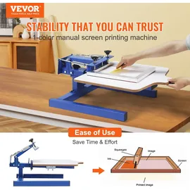 Vevor Siebdruckpresse T-Shirt Siebdruckmaschine 1 Farbe 1 Station, T-Shirtpresse, Hitzepresse Transferpresse Diy Ausrüstung Drucker, Textildruck