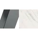 Feldmann-Wohnen Esstisch Elve (mit 1 Erweiterungsstück und Metallgestell, 1-St., mit 1 Erweiterungsstück, Metallrahmen und Metallgestell), 100/138x100cm ausziehbar Bianco Marmor weiß