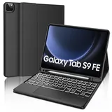WINCHKING Tastatur Hülle für Samsung Galaxy Tab S10 FE 10.9 Zoll, Kompatibel Samsung Galaxy Tab S9 FE, 7 Farben Beleuchtete, Kabellose Abnehmbare mit Touchpad, QWERTZ Layout (Schwarz)