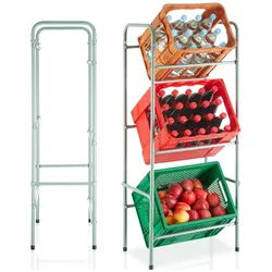 tectake® Getränkekistenregal, aus Stahl, guter Zugriff, 50 x 33 x 116 cm