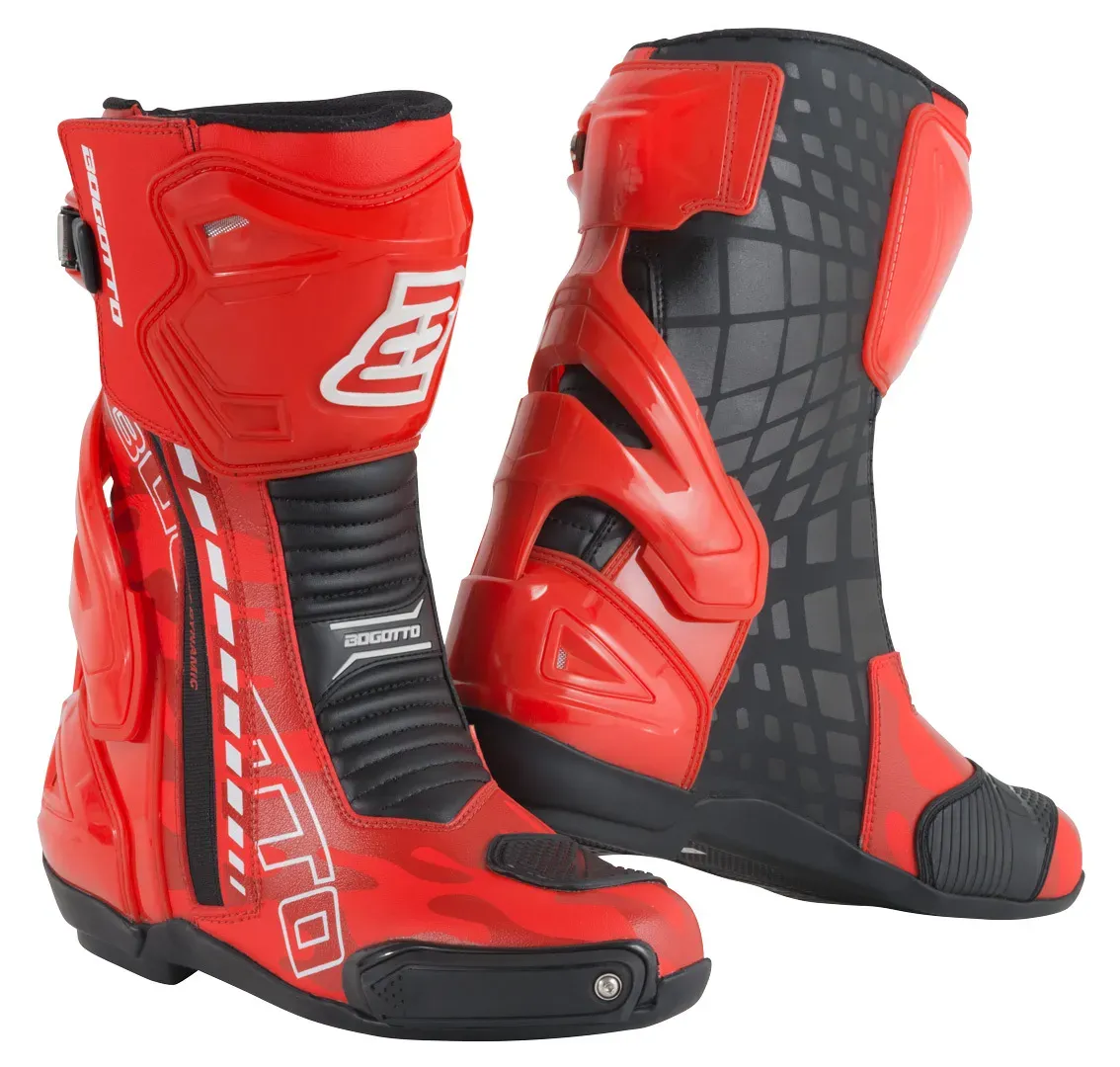 Bogotto Donington Camo Motorrad Stiefel, schwarz-rot, Größe 41 für Männer