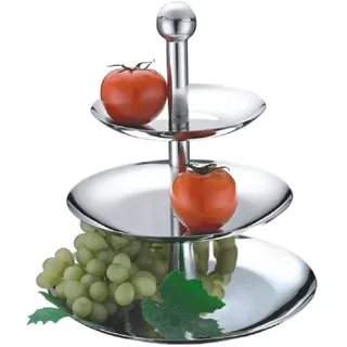 JUNYFFF 3 Tier Obst Etagere Edelstahl Obstschale, 3-Stöckiger Obstkorb, Obst Schüssel Brotkorb, Gemüse Brotkorb Modern Für Küchendekoration, Gemüse, Obst, Snacks