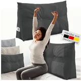 eloneo Rückenkissen – Keilkissen fürs Bett & Sofa, abnehmbarer Bezug, praktisches Seitenfach Handy 1 St Kissen
