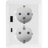 ChiliTec Schuko-Steckdose MILOS Weiß 2 St.