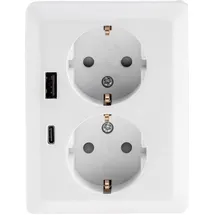 ChiliTec Schuko-Steckdose MILOS Weiß 2 St.