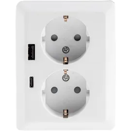 ChiliTec Schuko-Steckdose MILOS Weiß 2 St.