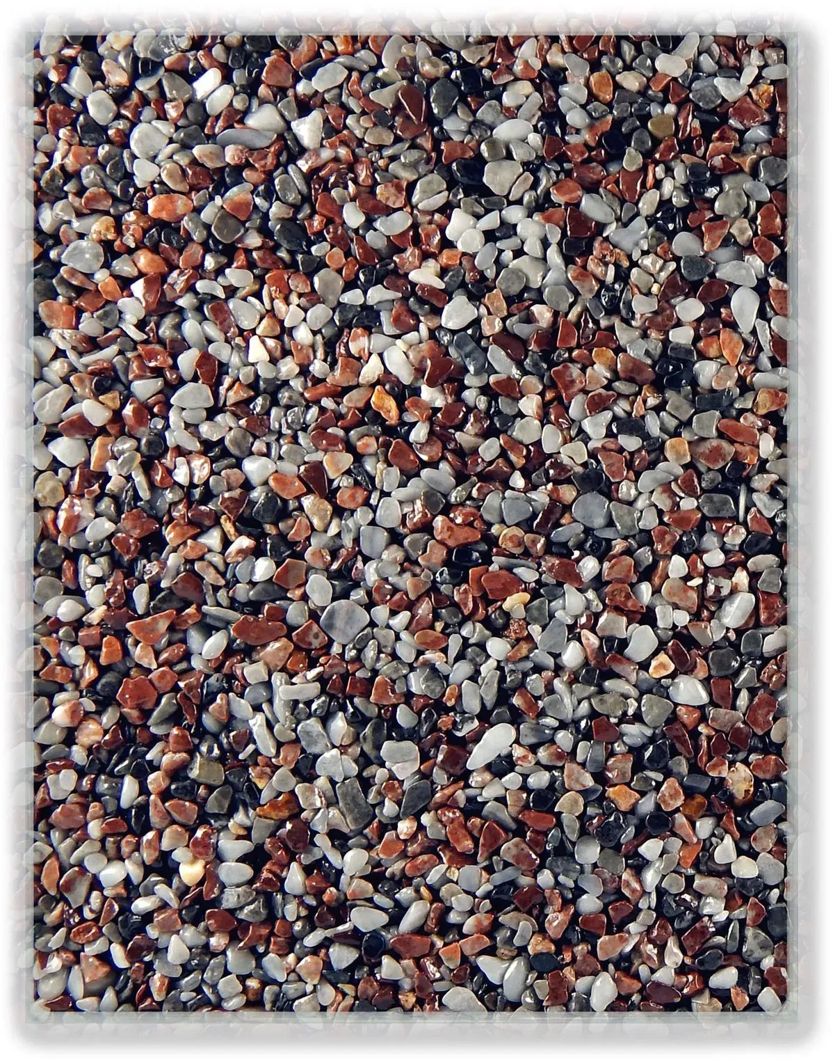 Terralith Farbmuster Marmorsteinteppich -mix rosso autunno-, Körnung: fein (2-4 mm)