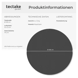 Tectake Pool-Solarfolie Schwarz 455 cm