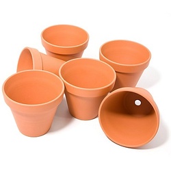 Tontöpfe aus Terrakotta, 10 cm hoch, 11 cm Ø, 6 Stück
