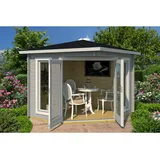 Weka 5-Eck Gartenhaus 408 hellgrau 40 mm