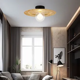 GLOBO Esszimmerleuchte Deckenlampe Deckenleuchte Glas goldfarben Wohnzimmerlampe opal