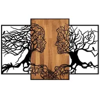 Asir Wanddekoration 125x79 cm Bäume des Lebens Holz/Metall -