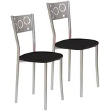 ASTIMESA SCPRNE 2 Küchenstühle, Metall, schwarz, Sitzhöhe 45 cm