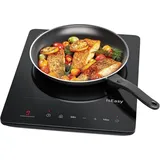 Einzel Induktionskochplatte, IsEasy Induktionskochfeld 1 Platte 2100W, 28cm Induktionskochplatte, Tragbares Induktionskochfeld mit Stecker, 9