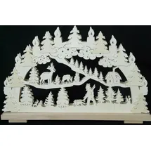 Schwibbogen Jäger Rehe und Beleuchtung BxHxT 50x32x7cm NEU
