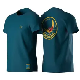La Sportiva Climbing On The Moon T-shirt Turchese/Giallo 2XL