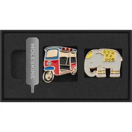 Moleskine Country Pins Thailand (2er-Set), Tuk-Tuk+ Elefant