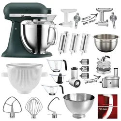 KitchenAid Küchenmaschine Artisan 5KSM185PS Mega-Sommer Set Palmenstrand