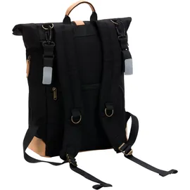 fillikid Wickelrucksack Rolltop Berlin schwarz, inkl. Wickeltunterlage schwarz
