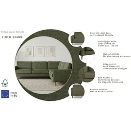 Home Affaire Eckcouch Chenille 290 cm 3-Sitzer Grün
