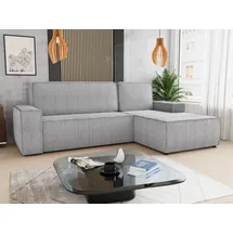 Sofnet Eckcouch Cord 2-Sitzer Grau