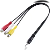 SpeaKa Professional SP-8433716 AV Audio, Video Adapter [1x Klinkenstecker 3.5 mm - 3x Cinch-Buchse] Schwarz