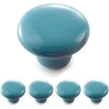 Ganzoo Möbelknöpfe 4er Set aus Porzellan/Keramik blau- Möbelgriff Türknauf Schrankgriff Schrankknopf Möbelknauf - Knauf & Griff in Vintage Shabby Landhaus Antik für Möbel Schublade Schrank by