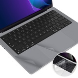 3-in-1 MacBook Pro 14 Handballenauflage mit TrackPad-Schutzfolie für 2023 2022 2021 neues Apple MacBook Pro 14 Zoll M2 M1 Pro/Max Chip A2442 A2779 mit Tastaturabdeckung, Space Grey