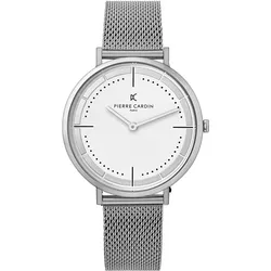 Pierre Cardin Herren Armband-Uhr analoge Quarz-Uhr mit Edelstahl-Armband 3ATM 41mm CBV.1027 Silber - One-Size