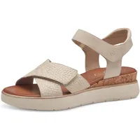 TAMARIS COMFORT Damen Sandalen flach aus Leder mit Klettverschluss,