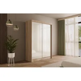 altdecor Schiebetürenschrank 120 x 215 x 61 cm Sonoma/Weiß