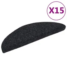 vidaXL Stufenmatten Selbstklebend 15 Stk. 56x17x3 cm Schwarz