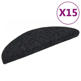 vidaXL Stufenmatten Selbstklebend 15 Stk. 56x17x3 cm Schwarz