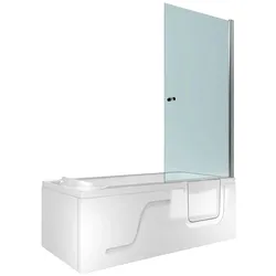 AcquaVapore Seniorendusche und Sitzwanne Kombination Wanne mit Tür S17D-EH-L-EC 150x75x194cm MIT 2K Scheiben Versiegelung