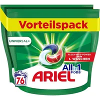 Ariel Waschmittel PODS All-in-1, 76 Waschladungen, Universal strahlende Reinheit