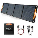 OSCAL PM200 Faltbares Solarpanel 200W Mobile Solaranlage für Powerstation Solarspeicher Solargenerator, IP65 Wasserdicht