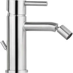 Bidetmischer Inox Round (Ausführung: Bidetmischer Inox Round Ausladung 124 mm Edelstahl matt)