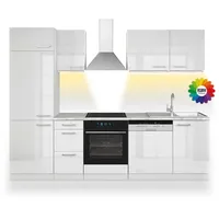 Vicco Küchenzeile Optima 270 cm Weiß hochglänzend