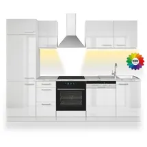 Vicco Küchenzeile Optima 270 cm Weiß hochglänzend
