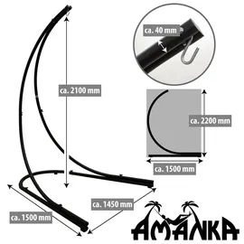 AMANKA Bis 150kg: XL Hängesessel Gestell Outdoor - 210cm Ständer für Hängestuhl Garten