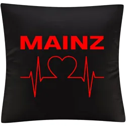 multifanshop Kissenbezug - Mainz - Herzschlag - Druck rot - Kissen
