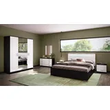 Interdesign24 Schlafzimmer-Set Noemi, (6-Teilig, in Schwarz/Weiß Hochglanz), Made in Italy