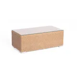 Lounge-Tisch Residence 120 x 60 cm PE-Ku nststoffgeflecht Hyazinthoptik inkl. Gla