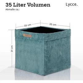 lycce Aufbewahrungskorb Faltbare Aufbewahrungsbox Cord 33 x 33 x 31 cm blau/türkis
