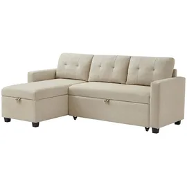 VitaliSpa Eckcouch Polyester 2-Sitzer Beige