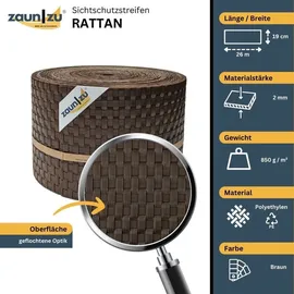 zaunzu® Sichtschutzstreifen 26 m braun Rattan
