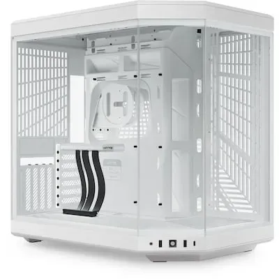 HYTE Y70 Zweikammer ATX Midi Tower Gaming Gehäuse Schneeweiß mit Glasfenster