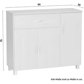 Wohnling Sideboard 90 x 75 x 30 cm buche nachbildung