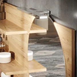 Vicco Spiegelregal, Eiche, Holzwerkstoff, Rechteckig, 120x50x13.5 cm Badezimmer, Badezimmerspiegel, Spiegelschränke