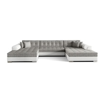 Lukas Möbel Wohnlandschaft Wohnlandschaft Vera mit Schlaffunktion XXL-Sofa in U-Form, mit Bettfunktion silberfarben